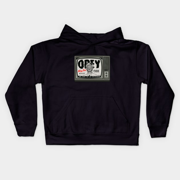 they live - obey Kids Hoodie by Playground